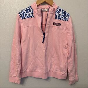 Vineyard Vines Light Pink Shep Pullover Quarter-Zip Jacket